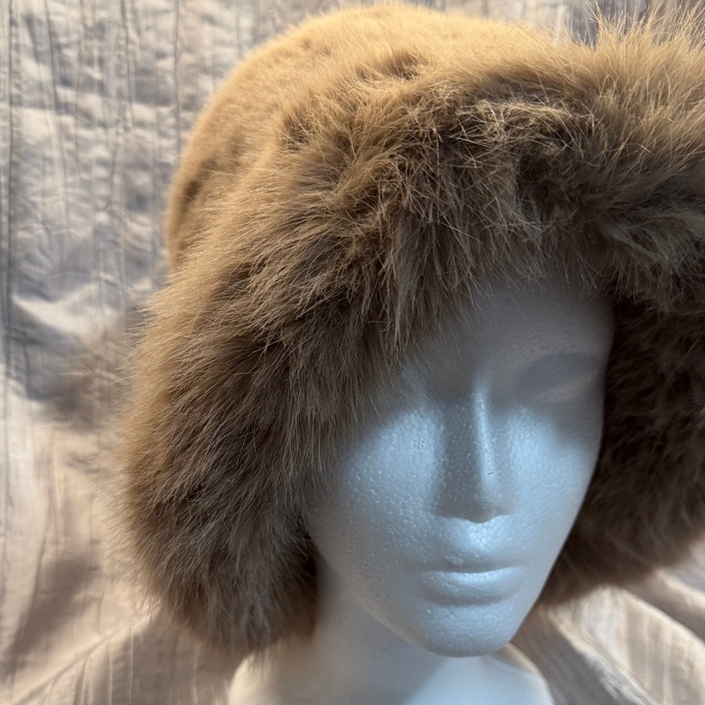 Plush Tan Faux Fur Hat - Picture 3 of 8